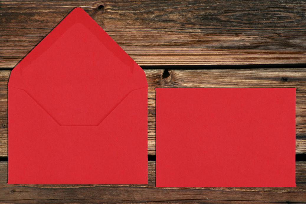 Briefhüllen 80x114 mm Nassklebend Korallenrot 120 g/qm